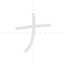 「ナ」の書き順アニメーション